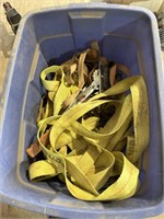 LARGE TUB OF HEAVY DUTY STRAPS, AND STRAP COME