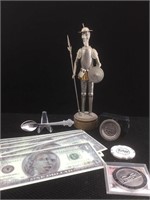 Vtg Metal Armor Don Quixote 8in Figurine Made In