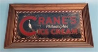 Crane's Philadelphia Ice Cream Mirrored Sign