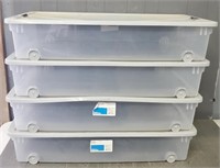 (4) Rolling Totes With Lids