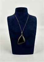 Mid Century Sterling Silver Onyx Necklace