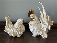 collectible porcelain rooster/hen