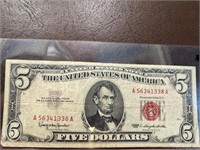 1963 $5 US Note (Red Seal) VF