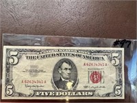 1963 $5 US Note (Red Seal) VF