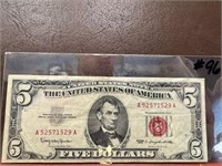 1963 $5 US Note (Red Seal) VF