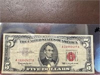 1963 $5 US Note (Red Seal) VF