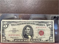 1963 $5 US Note (Red Seal) VF