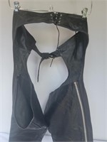 Black Leather Chaps Size Medium