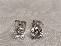 SILVER & CUBIC ZIRCONIA STUDS STAMPED 925