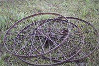 4 Matching Iron Wagon Wheels 54"