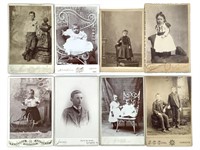 8 Cabinet Cards Portraits Children, Babies