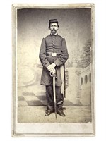 CDV Photo Portrait Soldier in Uniform w Sword