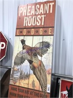 Pheasant Roost Lodge wood sign, 17.5x44