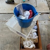 Mop and bucket, box of rags. See pictures.