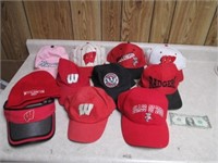Lot of Wisconsin Badgers Hats
