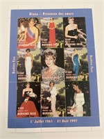 Diana Princess of Wales commemorative stamp set