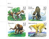 Prehistoric Animals stamps plate block