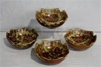 4 pcs Vintage Satsuma Bowls 6"