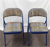 2 Meco USA Padded Folding Chairs