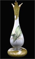 Antique Bohemian Style Milk Glass Vase