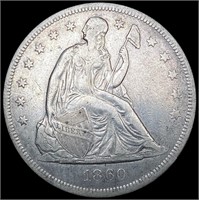 1860-O Seated Liberty Dollar NEARLY UNCIRCULATED