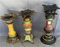 Lot of 3 Decorative Candle Stands