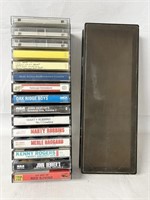Lot of Vintage Cassette Tapes in a Case