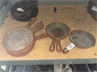LOT - (9) 5" CAST IRON PANS