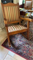 Upholstered Solid Oak Wood Rocking Chair