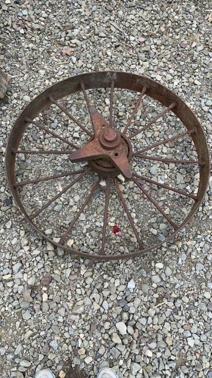 Large Steel Wagon Wheel - 38" Round