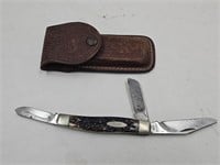 VTG Case XX Bone Leather Case Tip off Blade Knife
