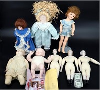 Vintage Dolls Lot w First Ladies, Handmade, 60's
