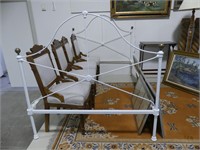 WHITE PAINTED CAST IRON BED FRAME