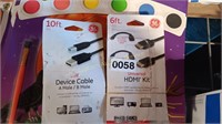 6FT HDMI KIT / USB DEVICE CABLE A MALE / B MALE