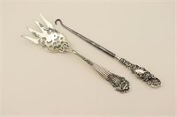 Victorian Sterling Silver Serving Spoon & 1