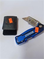 Kobalt Pocket Knife and Leather Money Clip