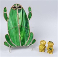 Stained Glass Frog & Plastic Frog S/P Shakers