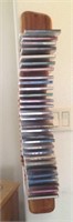 Wooden CD Rack with Cd's, 34" tall