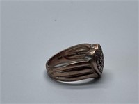 STERLING SILVER HEART RING WITH ROSE GOLD PLATING