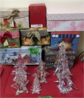 Crystal Christmas Trees, Gift Boxes, Plastic