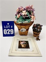 Longaberger Miniature Lilac Basket & Boyds Bear