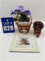Longaberger Miniature Violet Basket & Boyds Bear