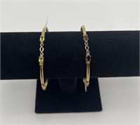 2 Adjustable Bangle Bracelets - Gemstones Gold