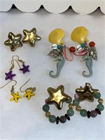 Starfish Ocean Theme Earrings Lot