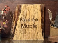 Black Ink Maple Wood Slice Display