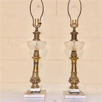 Two Brass Table Lamps