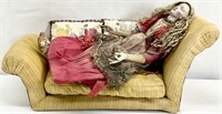 Antique Doll & Chaise Lounge