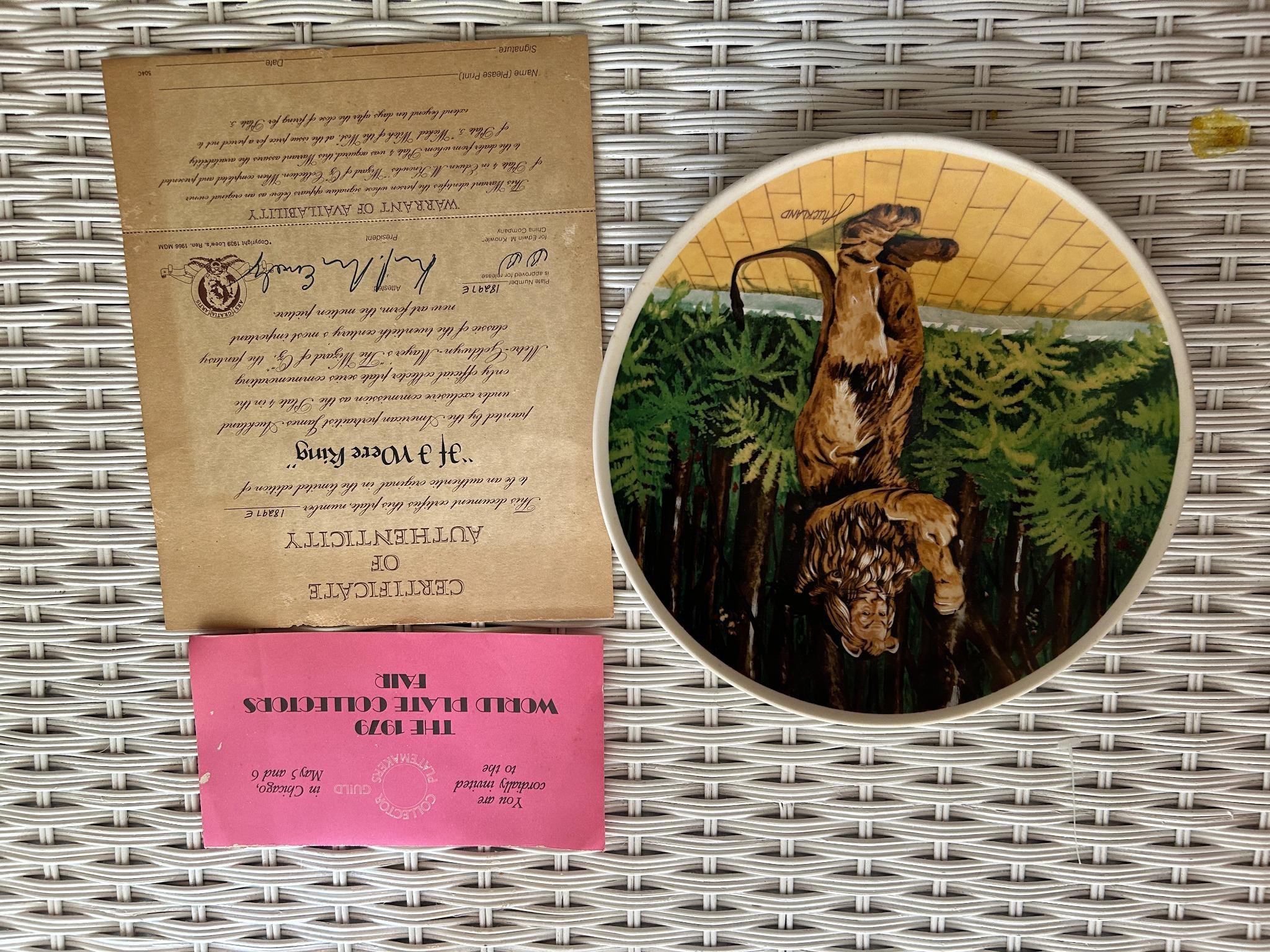 1977 MGM Collectible Plate - Lion "If I Were King"