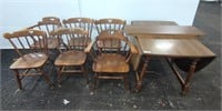 DROP LEAF TABLE WITH 6 CHAIRS