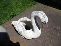 cement swan planter .